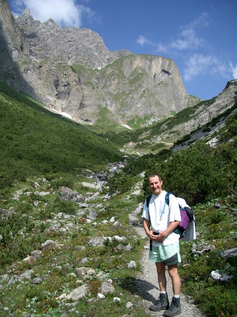 Erich auf Weg 631 zwischen Unterloch-Alm und Würtemberger Haus (30. Juli)