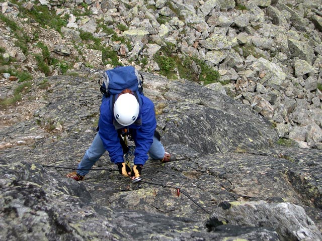Daniela am Sommerwand-&Uuml;bungsklettersteig (7. Aug.)