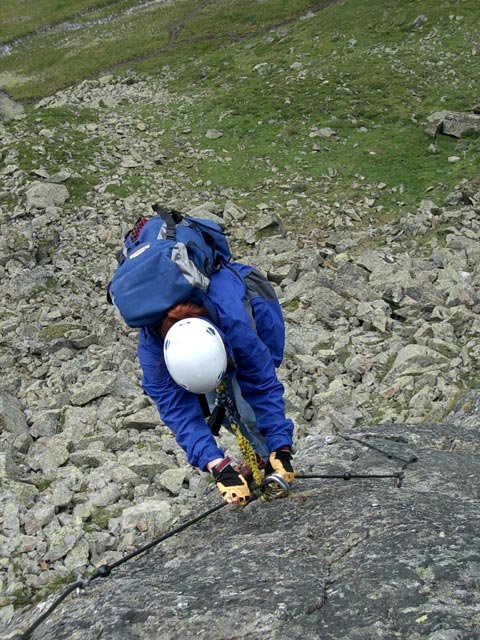 Daniela am Sommerwand-&Uuml;bungsklettersteig (7. Aug.)