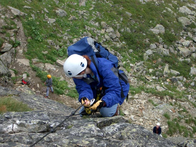 Daniela am Sommerwand-&Uuml;bungsklettersteig (7. Aug.)