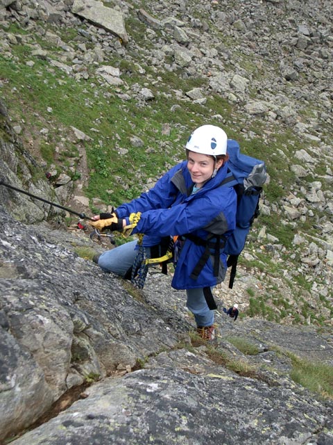 Daniela am Sommerwand-&Uuml;bungsklettersteig (7. Aug.)