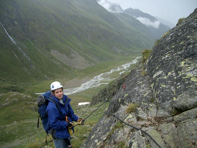 Daniela am Sommerwand-&Uuml;bungsklettersteig (7. Aug.)