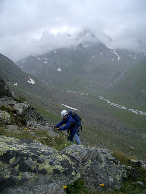 Daniela am Sommerwand-&Uuml;bungsklettersteig (7. Aug.)