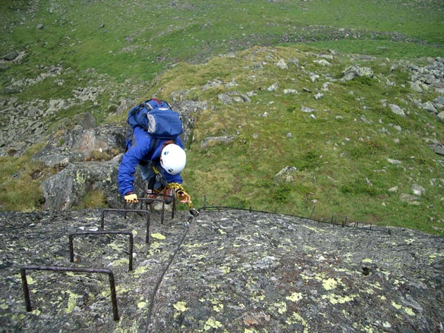 Daniela am Sommerwand-&Uuml;bungsklettersteig (7. Aug.)