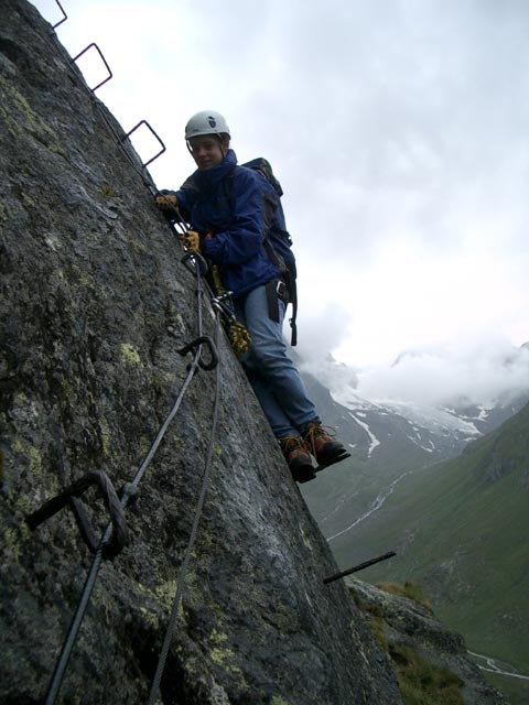 Daniela am Sommerwand-&Uuml;bungsklettersteig (7. Aug.)