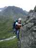 Edelweiß-Klettersteig: Daniela in der Querung (7. Aug.)