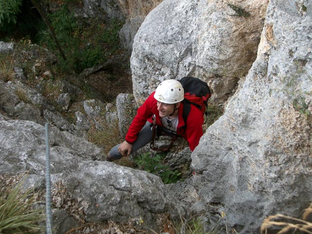 Unterer Turnerbergsteiger-Steig: Andreas in der 1. Seill&auml;nge