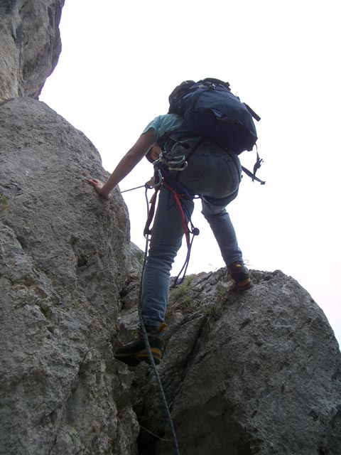 Unterer Turnerbergsteiger-Steig: Daniela in der 2. Seill&auml;nge