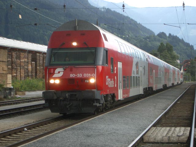 E 1809 'Nationalpark Ges&auml;use' bei der Einfahrt in den Bahnhof Admont (29. Aug.)