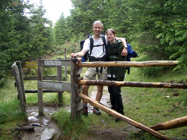 Ich und Daniela auf Weg 308 an der Landesgrenze K&auml;rnten - Steiermark (4. Sep.)