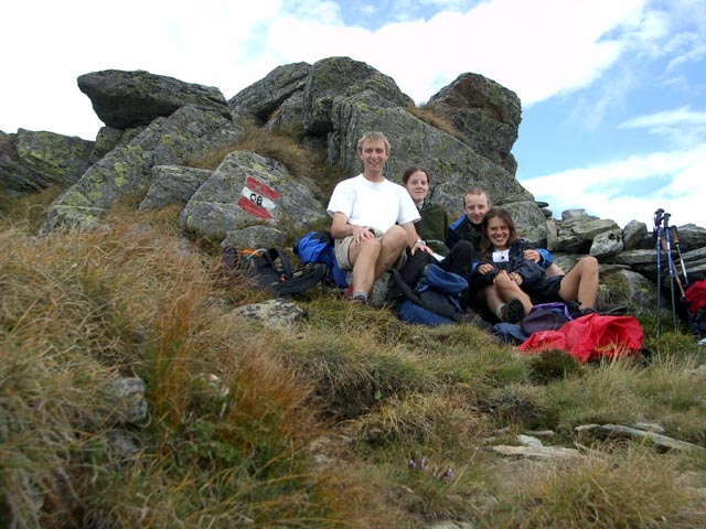 Ich, Daniela, Christoph und Gudrun auf Weg 308 zwischen Streitwiesenalm und Fuchskogel (4. Sep.)