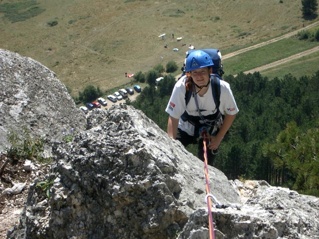 Postlgrat: Daniela in der 2. Seillänge