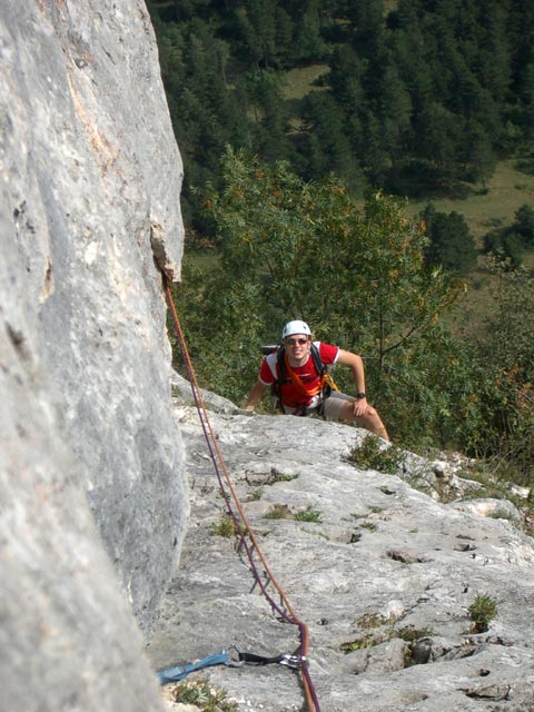 Postlgrat: Stefan in der 5. Seillänge