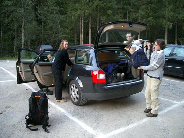 Alexander, Irene, Hans-Peter und Daniela am Parkplatz Riesachfälle (17. Sep.)