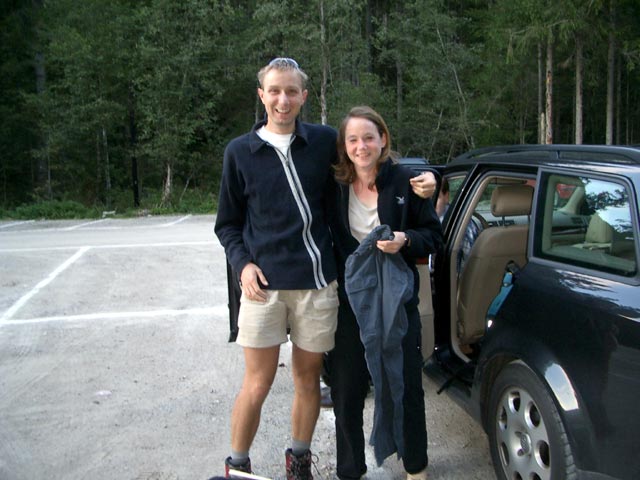 Ich und Irene am Parkplatz Riesachf&auml;lle (17. Sep.)