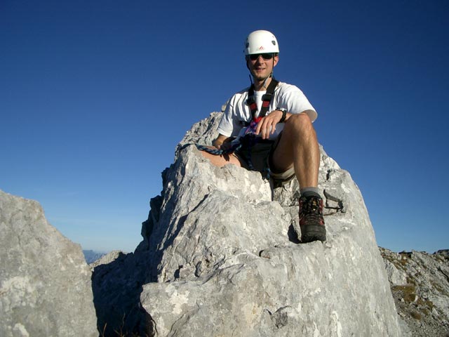 Kaisersch&uuml;tzensteig: Ich auf der Gamshalt, 2.291 m (24. Okt)