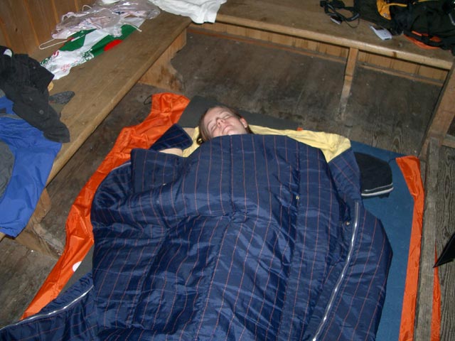 Daniela in der Babenstuber H&uuml;tte, 2.300 m (24. Okt)