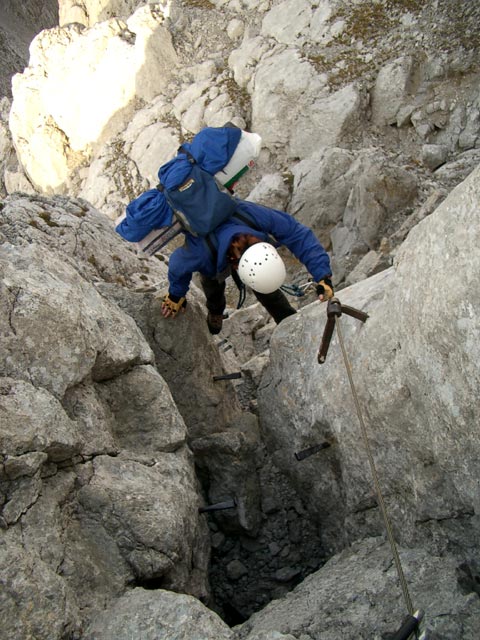 Gams&auml;ngersteig: Daniela in der Schl&uuml;sselstelle (25. Okt)