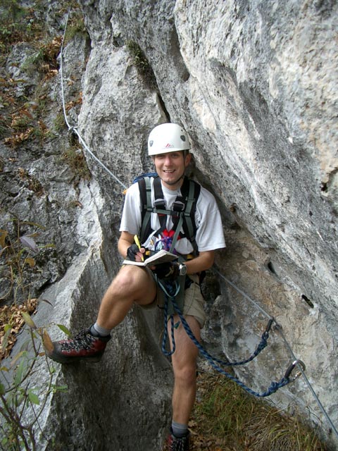 Klettersteig 'E 60': Ich beim Steigbuch