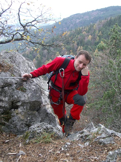 Klettersteig 'E 60': Andreas beim Ausstieg