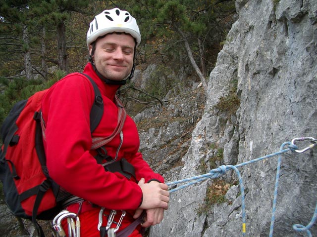 'Karlis Traum': Andreas am Stand zwischen 1. und 2. Seill&auml;nge