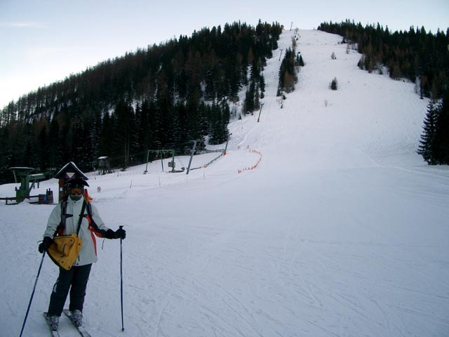 Daniela bei der Mittelstation der Gaiberglifte