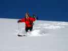 Irene zwischen Bergstation des Sonnkogellifts und Schalleralm