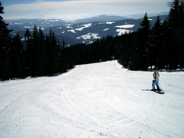 Mama auf der Hahngrabenabfahrt
