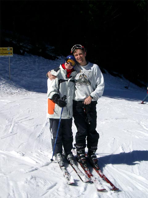 Daniela und ich bei der Bergstation der Schlepplifte Fuchswald