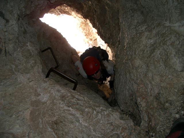 Wildenauersteig: Daniela im Schacht