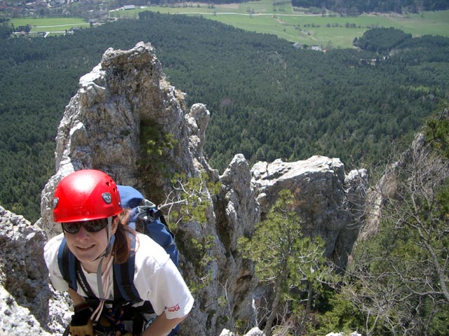 Wildenauersteig: Daniela nach der Turmscharte