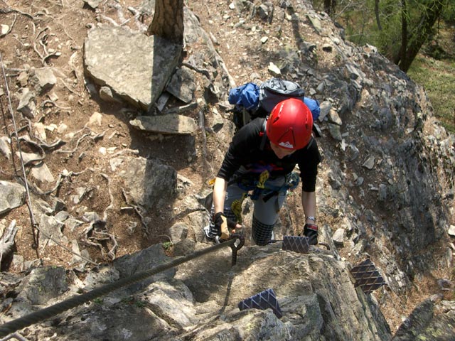 Jubil&auml;ums-Klettersteig: Carmen in der 2. Steilstufe