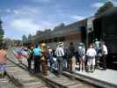 Zug der Grand Canyon Railway in Grand Canyon Depot (14. Mai 2005)