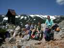 Haidsteig: Ich, Daniela, Carmen und Erich bei der Madonna, 1.585 m