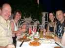 Wolfgang, Andrea, Nadja und Matthias im Strandcafé