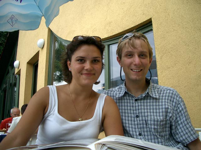 Monika und ich im 'La Cr&ecirc;perie' (29. Juni)