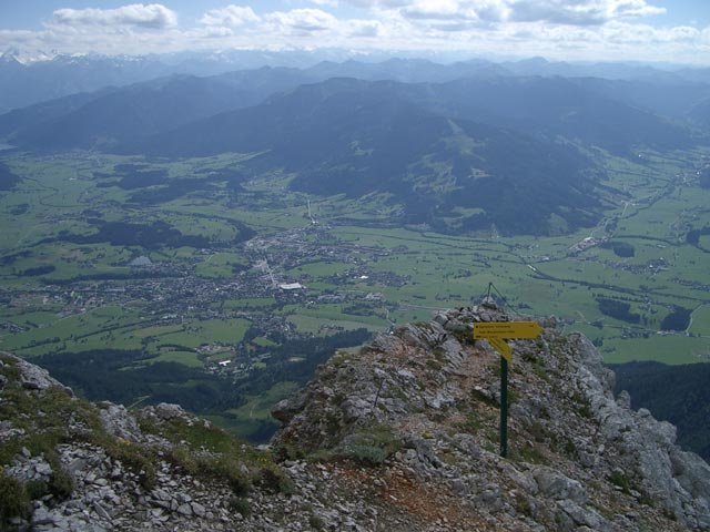 Einm&uuml;ndung des S&uuml;dwandklettersteigs in den Normalweg (3. Juli)