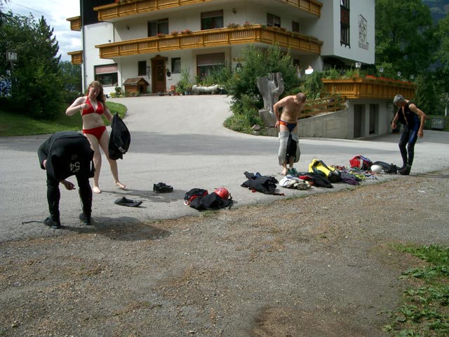 Wolfgang, Yasmin, Helmut und Josef in Oberdrauburg (12. Juli)