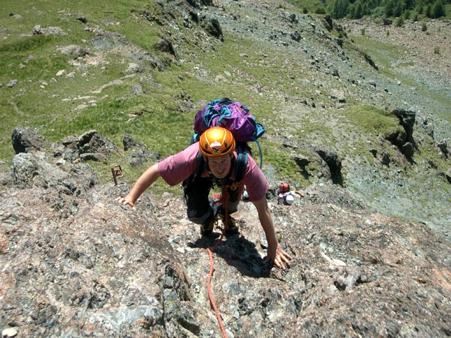 Blauspitz-Ostgrat: Erich in der 1. Seill&auml;nge (15. Juli)