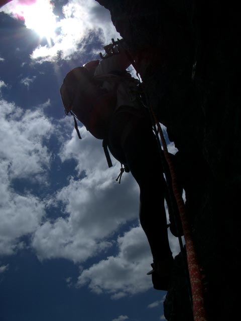 Blauspitz-Ostgrat: Daniela in der 5. Seill&auml;nge (15. Juli)