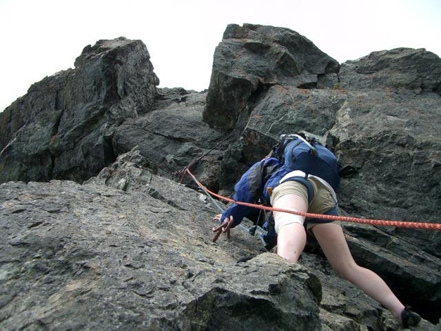 Blauspitz-Ostgrat: Daniela in der 7. Seill&auml;nge (15. Juli)