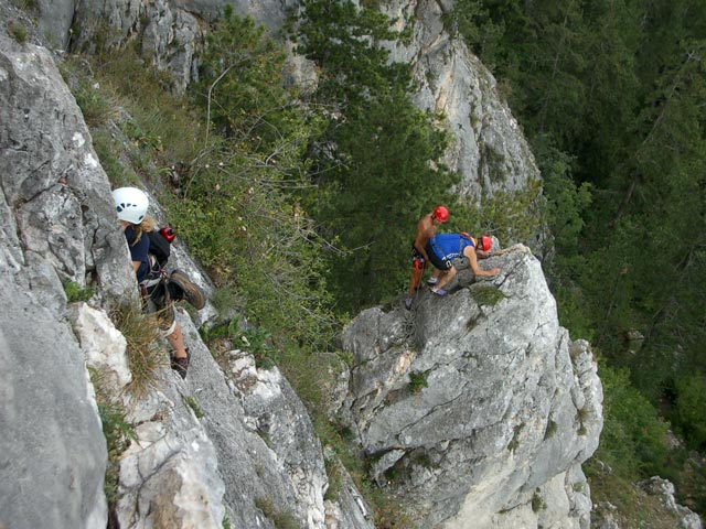 Draschgrat: Sonja in der 1. Seillänge der Variante der 3. Seillänge