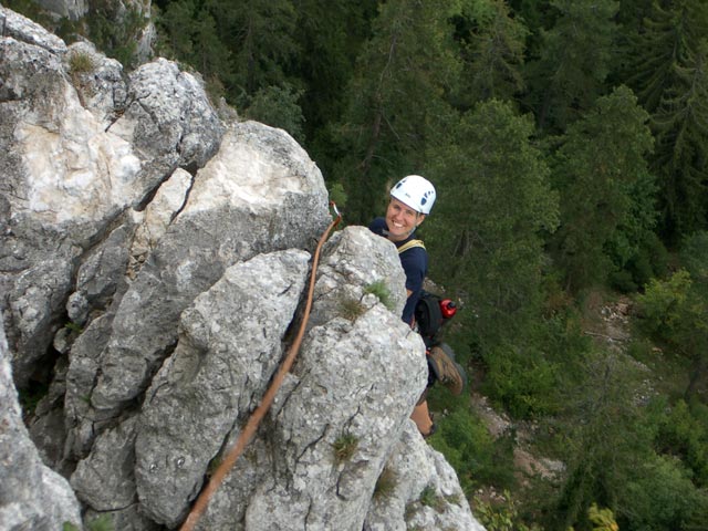 Draschgrat: Sonja in der 4. Seillänge