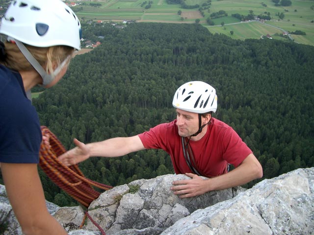 Draschgrat: Sonja und Andreas im Ausstieg