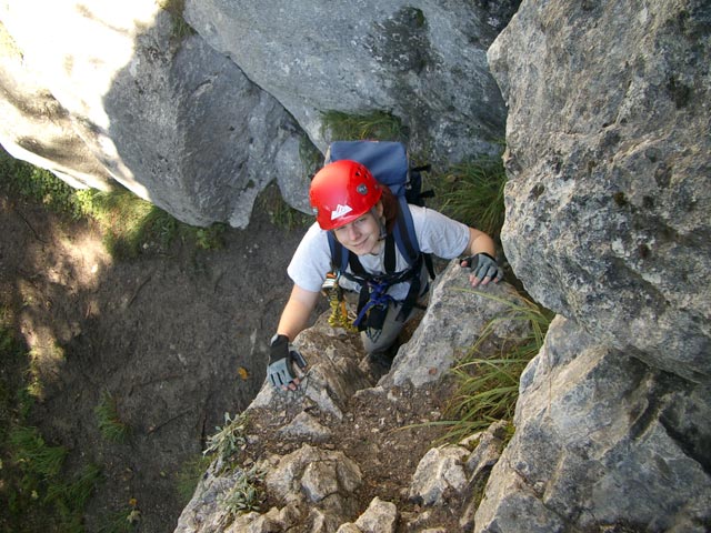 Daniela auf der Blockrampe