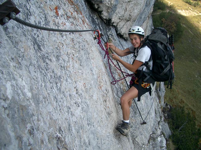 Intersport-Klettersteig: Gudrun in der 1. Etappe (8. Okt.)