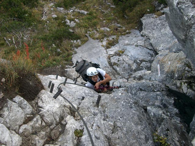 Intersport-Klettersteig: Gudrun in der Kaiser-Verschneidung (8. Okt.)