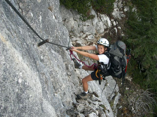 Intersport-Klettersteig: Gudrun in der 1. Etappe (8. Okt.)