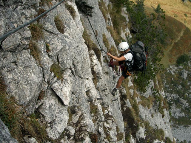 Intersport-Klettersteig: Gudrun in der 1. Etappe (8. Okt.)