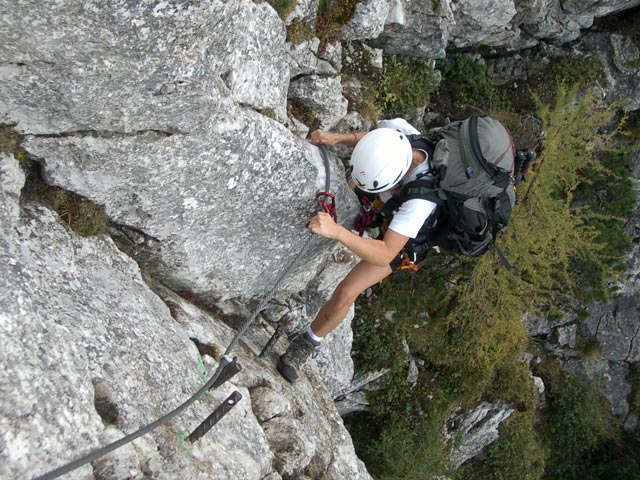 Intersport-Klettersteig: Gudrun in der 1. Etappe (8. Okt.)